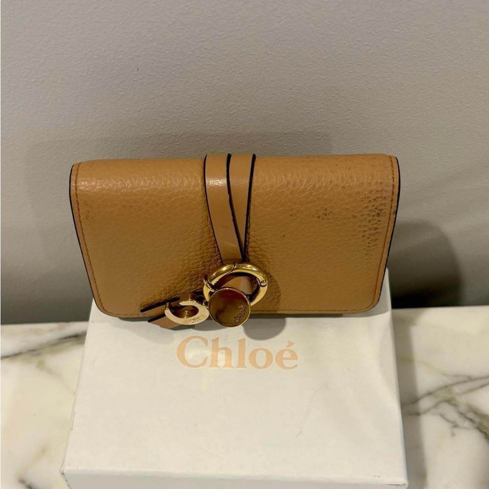 Chloe Alphabet Card Holder - Tan color